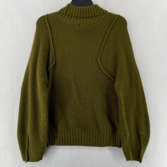 Universal Thread Sweater Womens S Green Knit Ribbed Turtle Neck Pullover Stretch - Picture 2 of 12